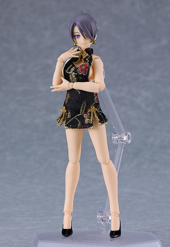 MAX FACTORY figma Female Body (Mika) with Mini Skirt Chinese Dress Outfit (Black)