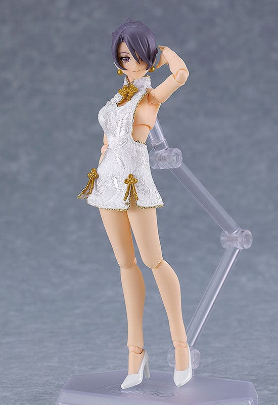 MAX FACTORY figma Female Body (Mika) with Mini Skirt Chinese Dress Outfit (White)