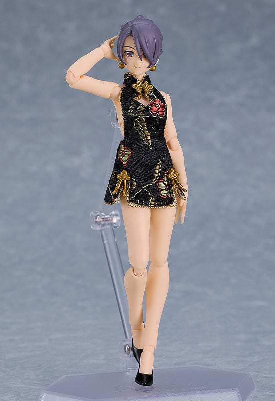 MAX FACTORY figma Female Body (Mika) with Mini Skirt Chinese Dress Outfit (Black)