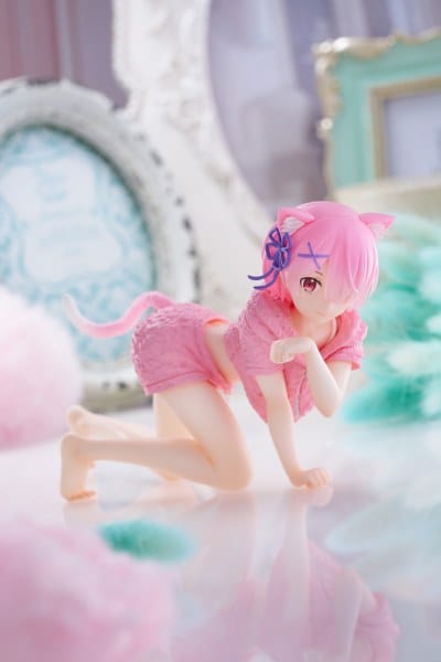 TAITO Re:Zero -Starting Life in Another- World Desktop Cute - Ram (Cat Roomwear Ver.) Figure