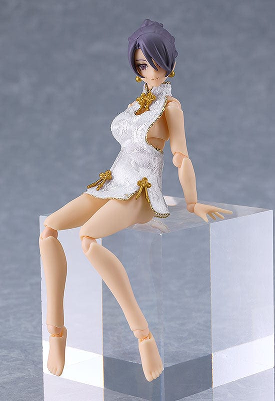 MAX FACTORY figma Female Body (Mika) with Mini Skirt Chinese Dress Outfit (White)