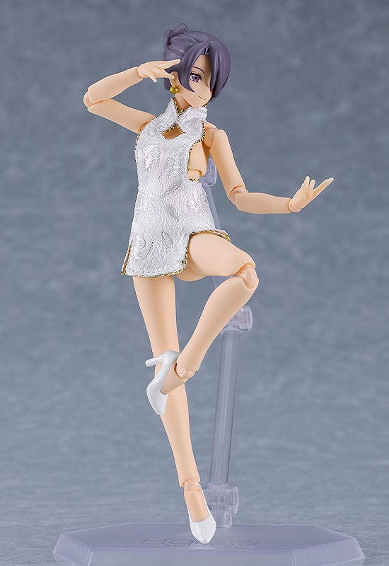 MAX FACTORY figma Female Body (Mika) with Mini Skirt Chinese Dress Outfit (White)