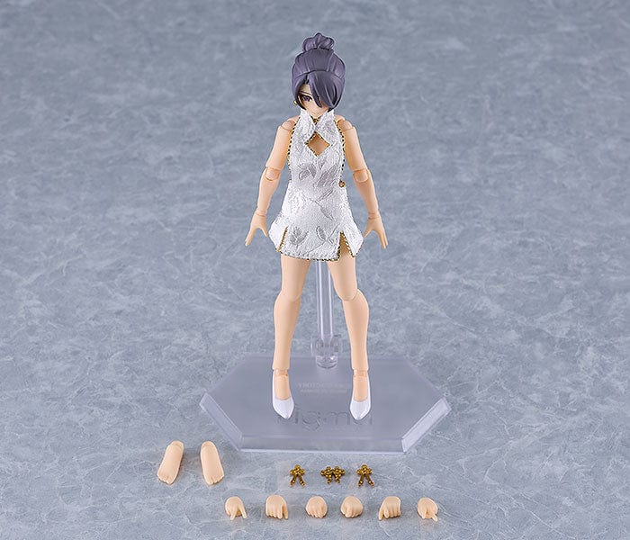 MAX FACTORY figma Female Body (Mika) with Mini Skirt Chinese Dress Outfit (White)