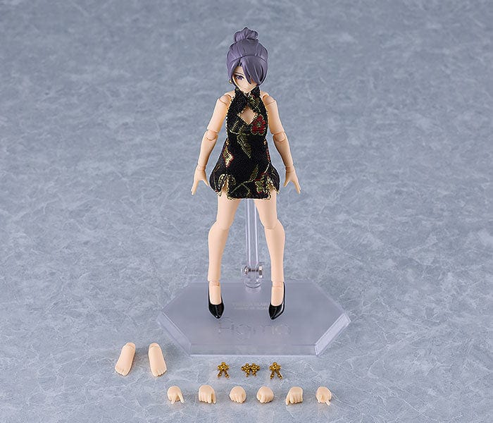 MAX FACTORY figma Female Body (Mika) with Mini Skirt Chinese Dress Outfit (Black)