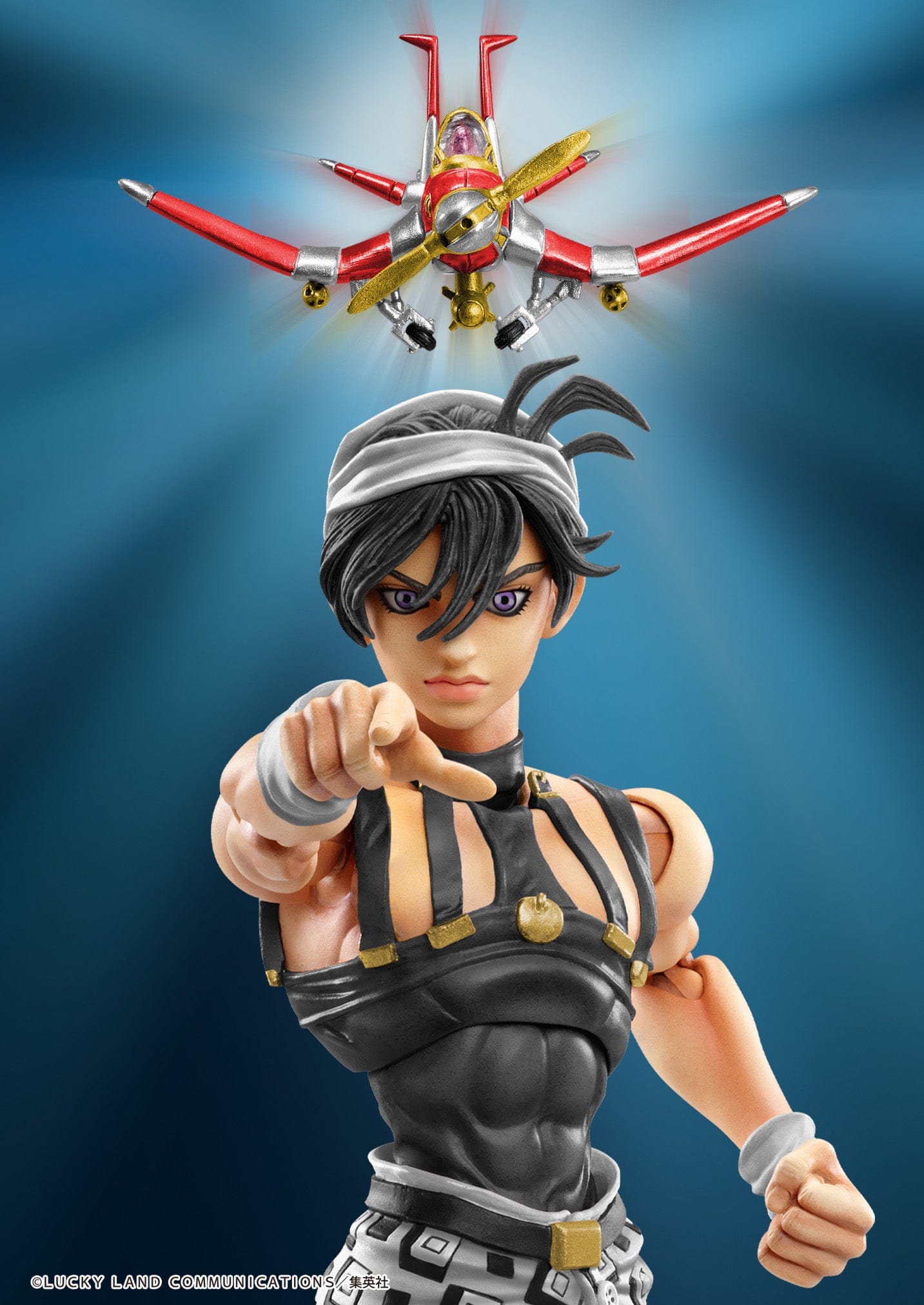 MEDICOS JoJo's Bizarre Adventure Super Action Statue Narancia Ghirga & Aerosmith (Black Ver.)