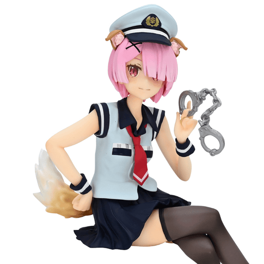 FURYU Re:Zero Starting Life in Another World Ram (Police Officer Cap w/ Dog Ears) Noodle Stopper Figure