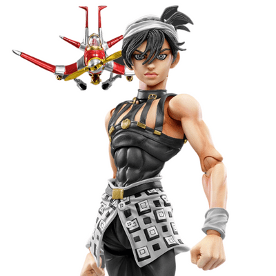 MEDICOS JoJo's Bizarre Adventure Super Action Statue Narancia Ghirga & Aerosmith (Black Ver.)