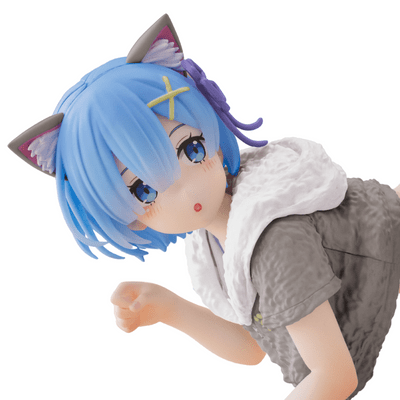 TAITO Re:Zero Starting Life in Another World Desktop Cute Rem (Cat Roomwear Ver.) Figure (Renewal Edition)