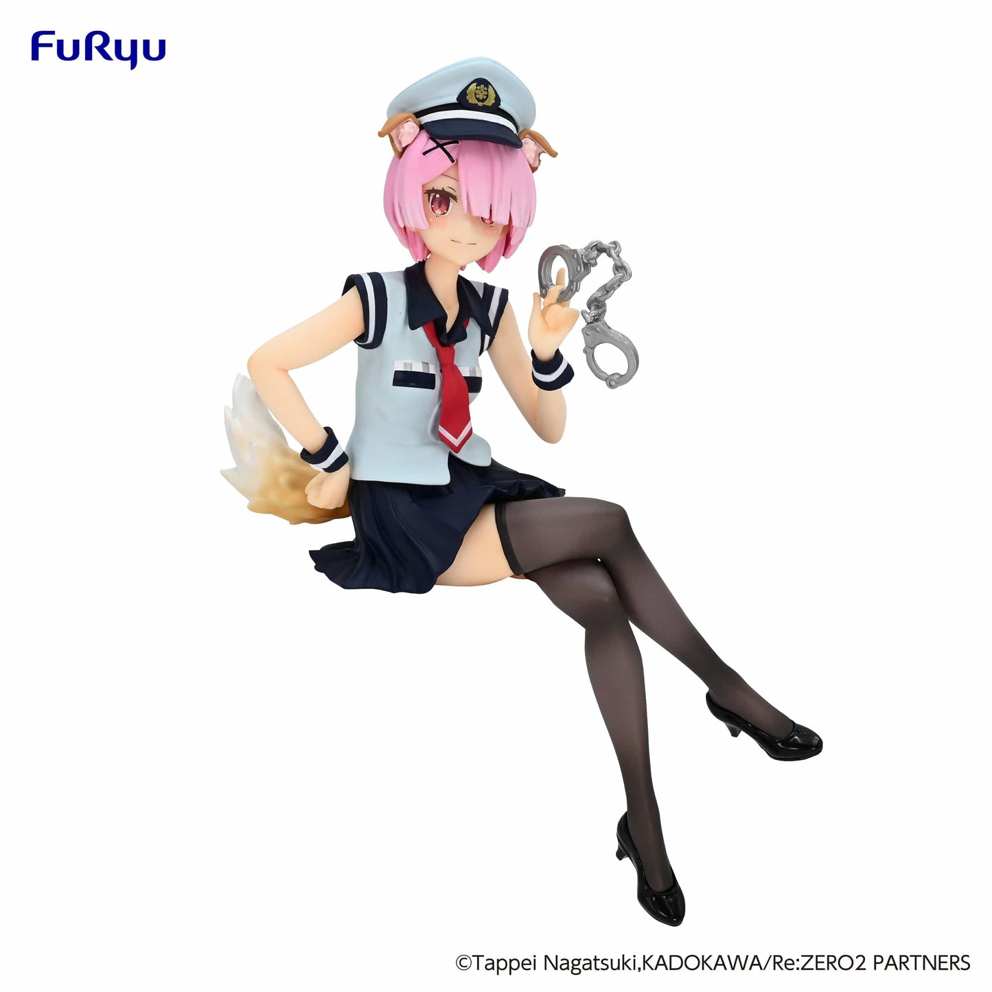 FURYU Re:Zero Starting Life in Another World Ram (Police Officer Cap w/ Dog Ears) Noodle Stopper Figure