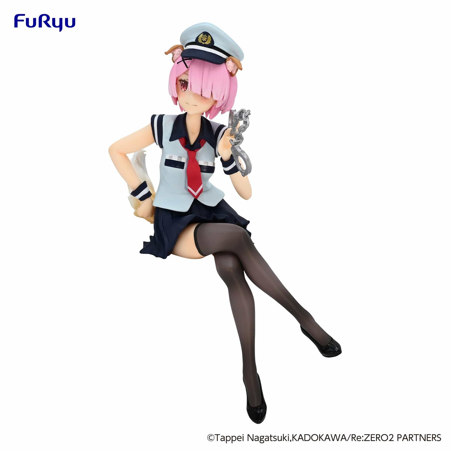 FURYU Re:Zero Starting Life in Another World Ram (Police Officer Cap w/ Dog Ears) Noodle Stopper Figure