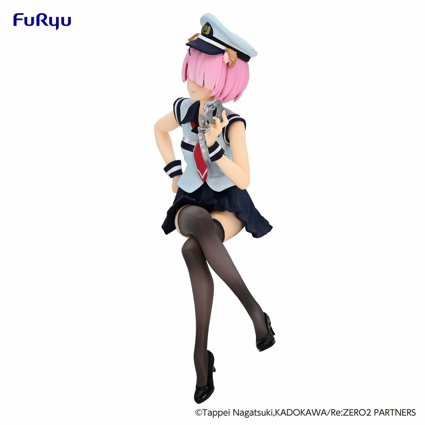 FURYU Re:Zero Starting Life in Another World Ram (Police Officer Cap w/ Dog Ears) Noodle Stopper Figure