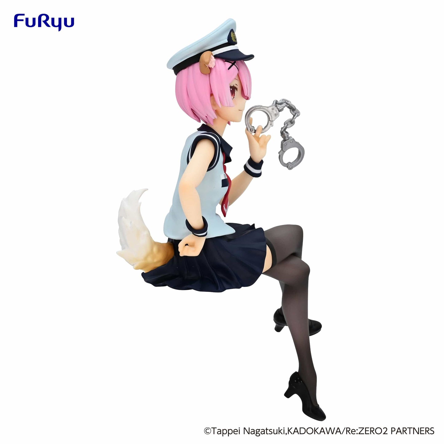 FURYU Re:Zero Starting Life in Another World Ram (Police Officer Cap w/ Dog Ears) Noodle Stopper Figure