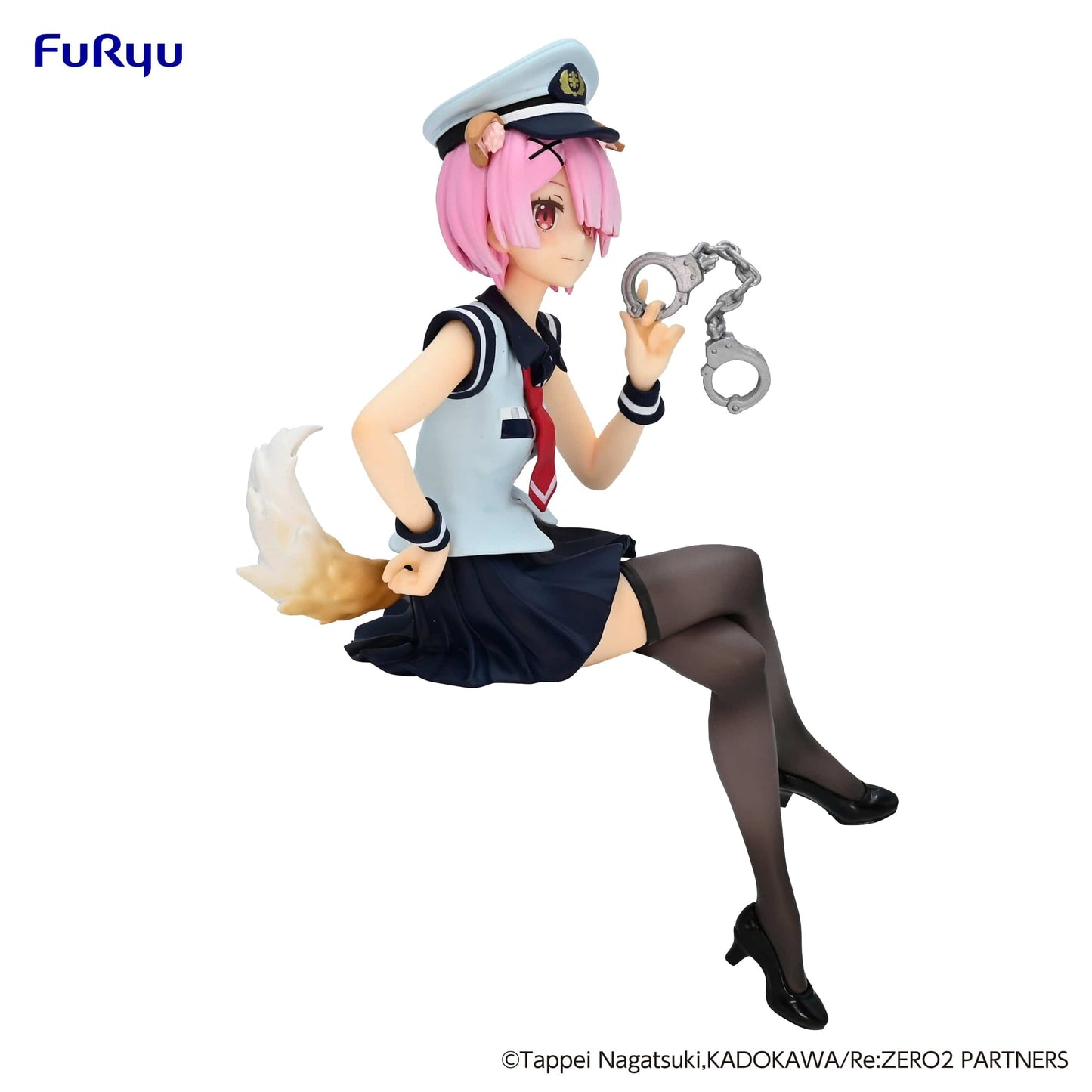 FURYU Re:Zero Starting Life in Another World Ram (Police Officer Cap w/ Dog Ears) Noodle Stopper Figure