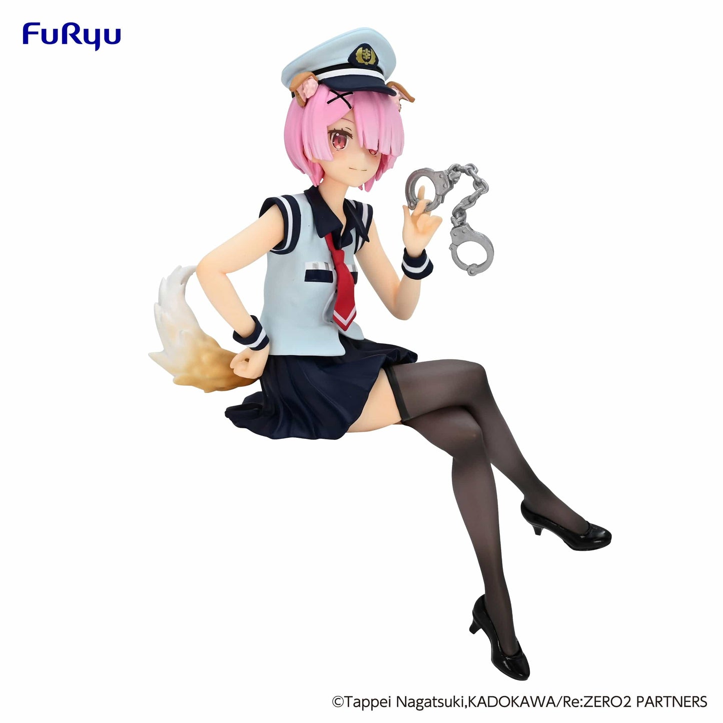 FURYU Re:Zero Starting Life in Another World Ram (Police Officer Cap w/ Dog Ears) Noodle Stopper Figure