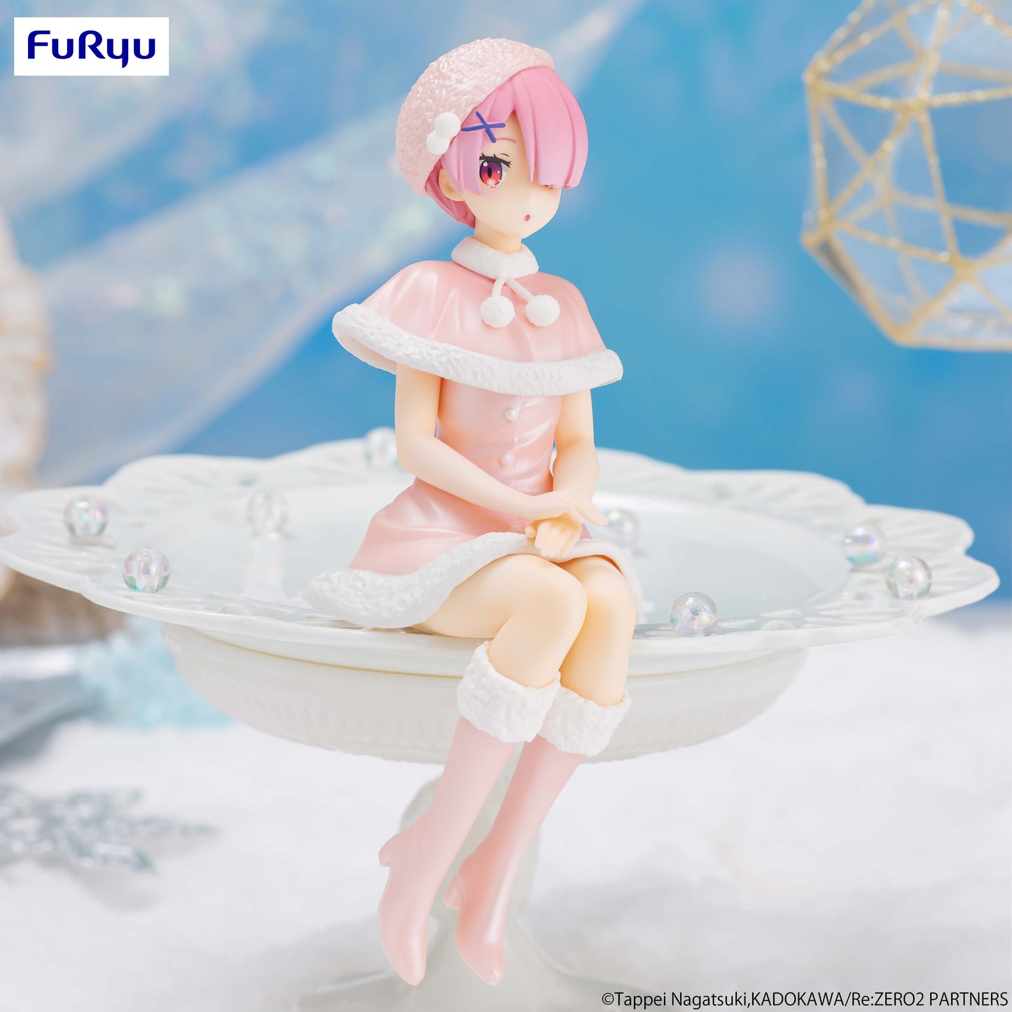 FURYU Re:Zero Starting Life in Another World Ram (Snow Princess Pearl Color Ver.) Noodle Stopper Figure