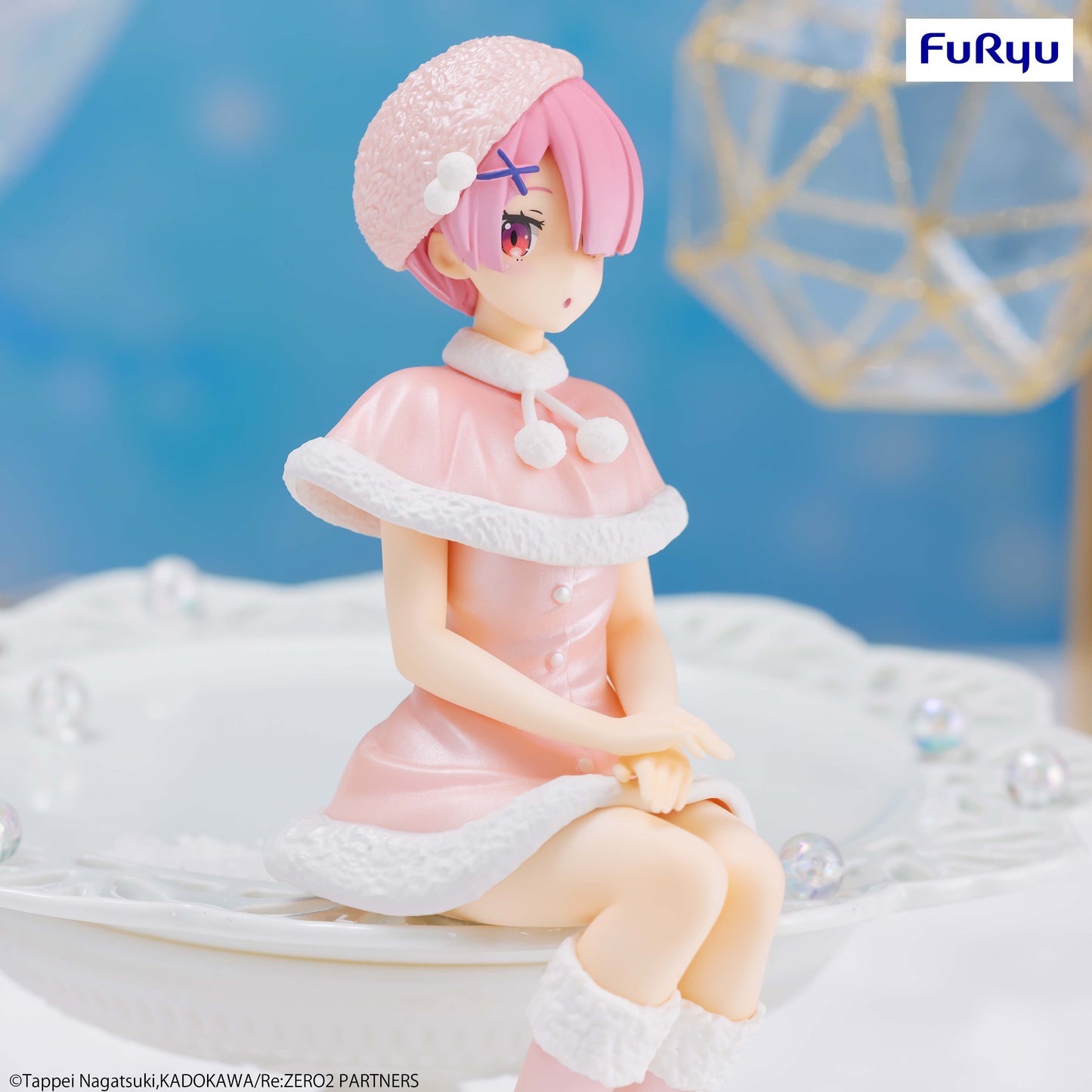 FURYU Re:Zero Starting Life in Another World Ram (Snow Princess Pearl Color Ver.) Noodle Stopper Figure