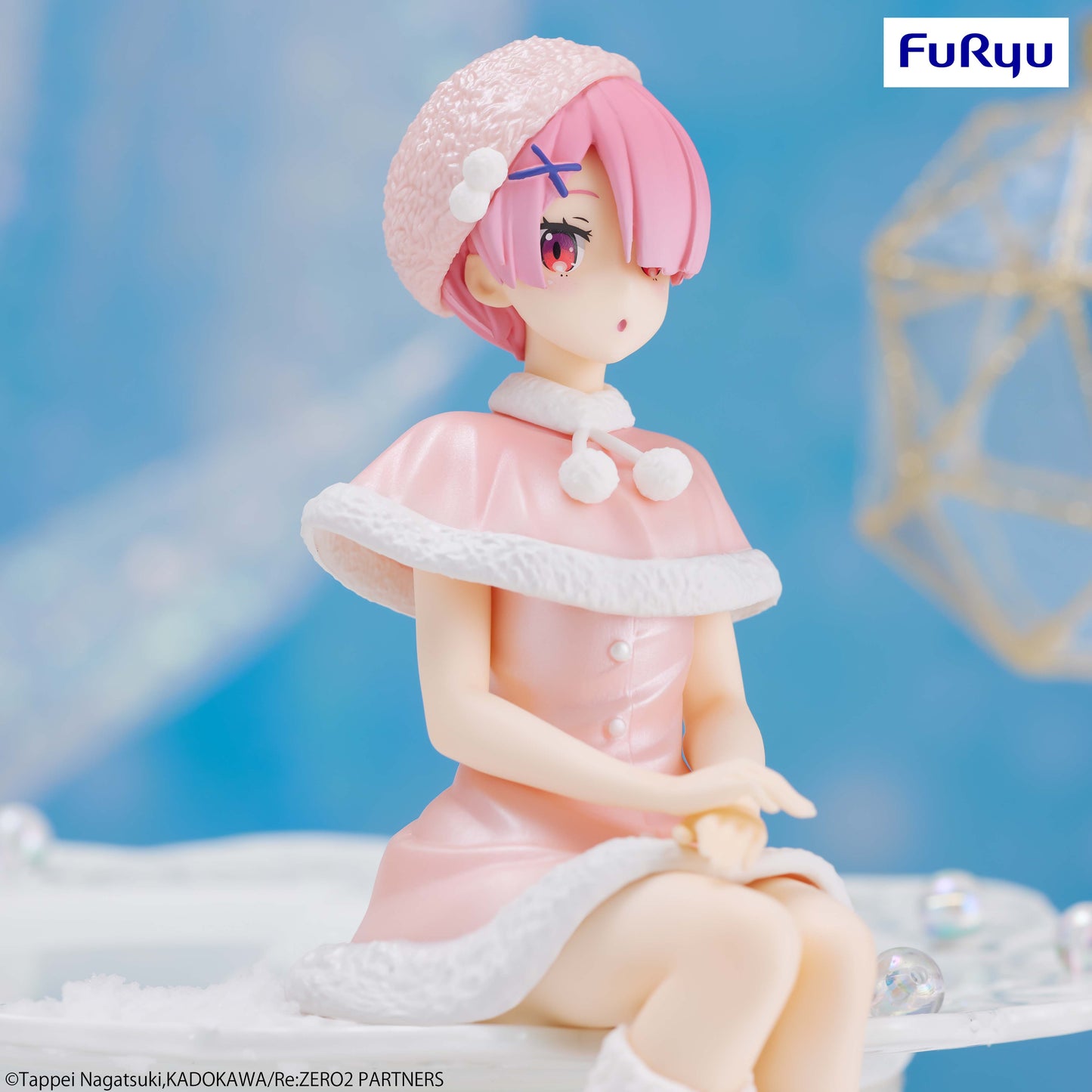 FURYU Re:Zero Starting Life in Another World Ram (Snow Princess Pearl Color Ver.) Noodle Stopper Figure