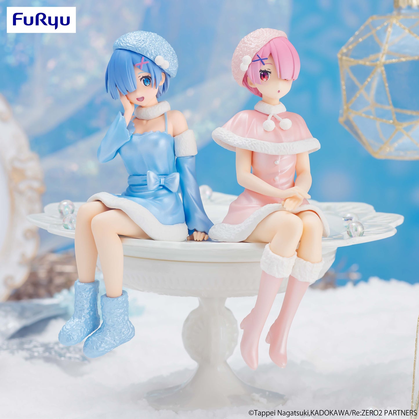 FURYU Re:Zero Starting Life in Another World Ram (Snow Princess Pearl Color Ver.) Noodle Stopper Figure