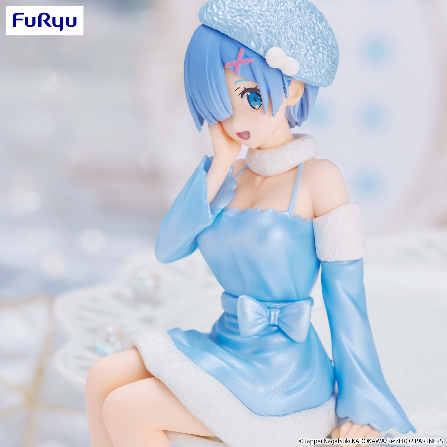 FURYU Re:Zero Starting Life in Another World Rem Snow Princess (Pearl Color Ver.) Noodle Stopper Figure