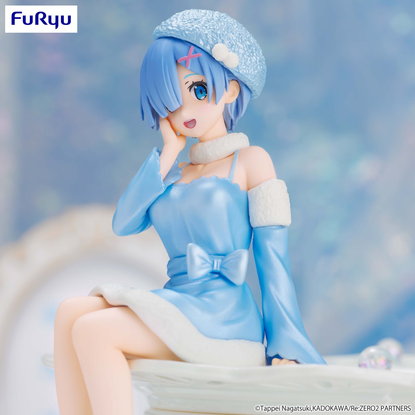 FURYU Re:Zero Starting Life in Another World Rem Snow Princess (Pearl Color Ver.) Noodle Stopper Figure