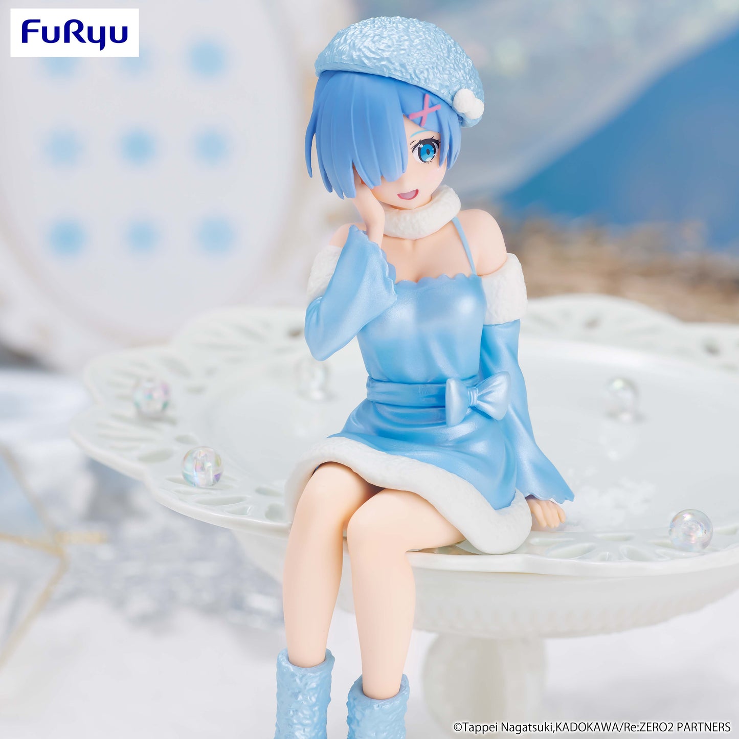 FURYU Re:Zero Starting Life in Another World Rem Snow Princess (Pearl Color Ver.) Noodle Stopper Figure