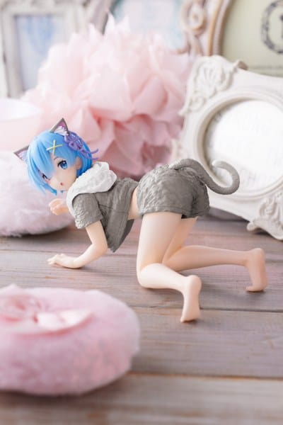 TAITO Re:Zero Starting Life in Another World Desktop Cute Rem (Cat Roomwear Ver.) Figure (Renewal Edition)