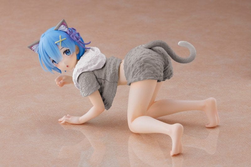 TAITO Re:Zero Starting Life in Another World Desktop Cute Rem (Cat Roomwear Ver.) Figure (Renewal Edition)