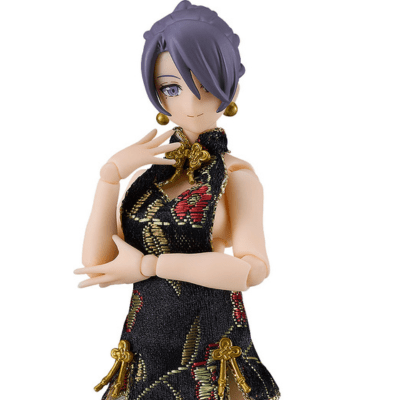 MAX FACTORY figma Female Body (Mika) with Mini Skirt Chinese Dress Outfit (Black)