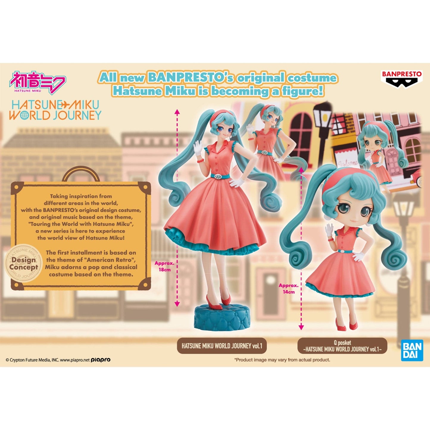 BANPRESTO Hatsune Miku World Journey Vol.1 - Hatsune Miku Figure