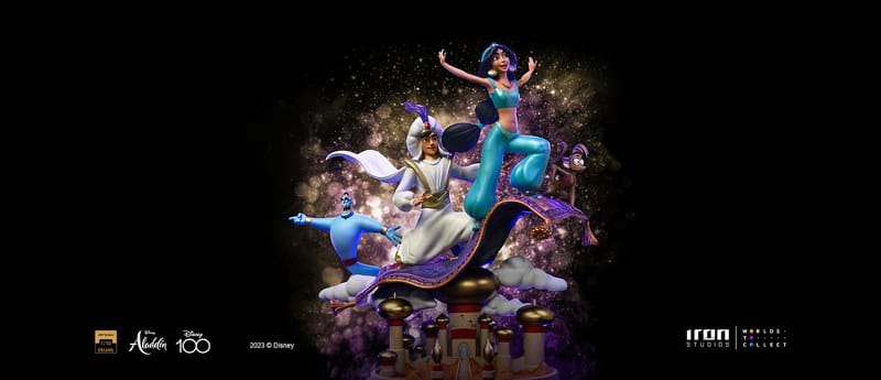 IRON STUDIOS Aladdin and Jasmine Deluxe - Disney 100TH - Aladdin - Art Scale 1/10