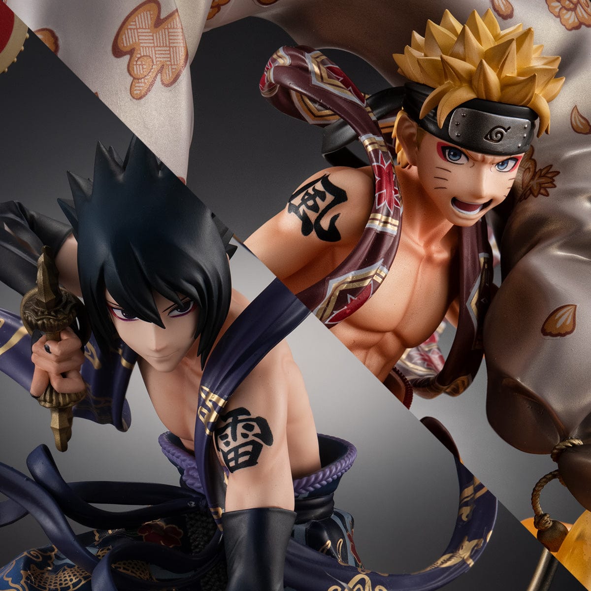 MEGAHOUSE Precious G.E.M. Series Naruto Shippuden: Naruto Uzumaki Fujin & Sasuke Uchiha Raijin Set