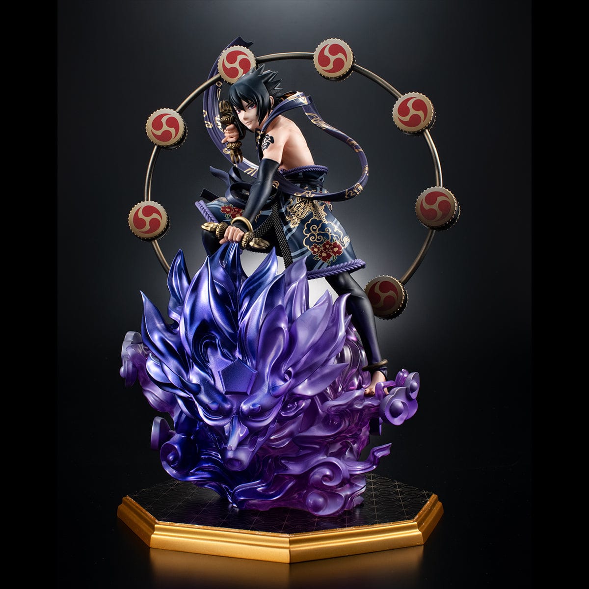 MEGAHOUSE Precious G.E.M. Series Naruto Shippuden: Naruto Uzumaki Fujin & Sasuke Uchiha Raijin Set