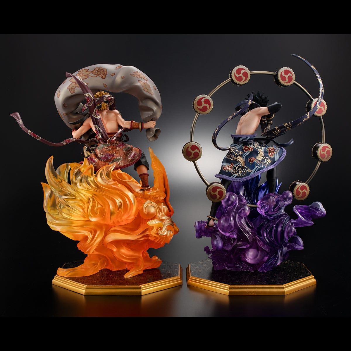 MEGAHOUSE Precious G.E.M. Series Naruto Shippuden: Naruto Uzumaki Fujin & Sasuke Uchiha Raijin Set