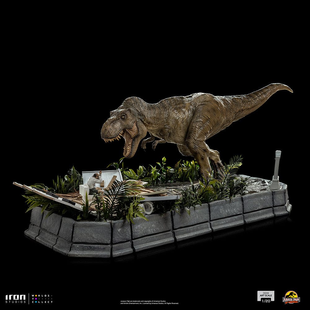 IRON STUDIOS T-Rex attacks Donald Gennaro - Jurassic Park - Demi Scale 1/20