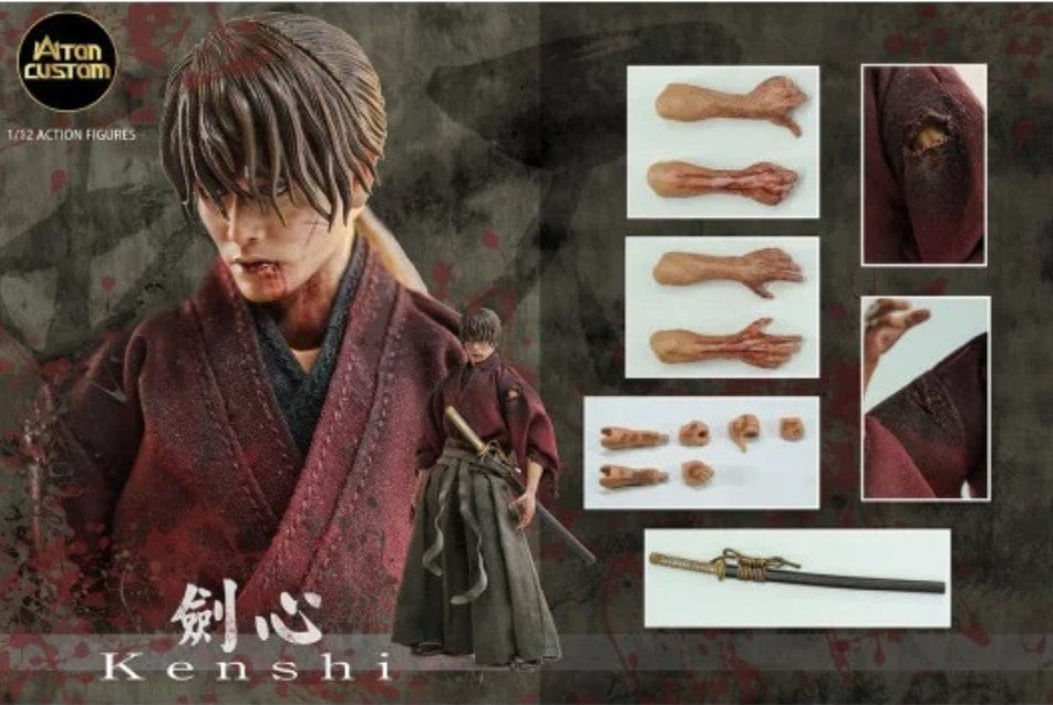 ATON CUSTOMS Rurouni Kenshin Kenshi Battle Damaged Edition 1/12th Figure