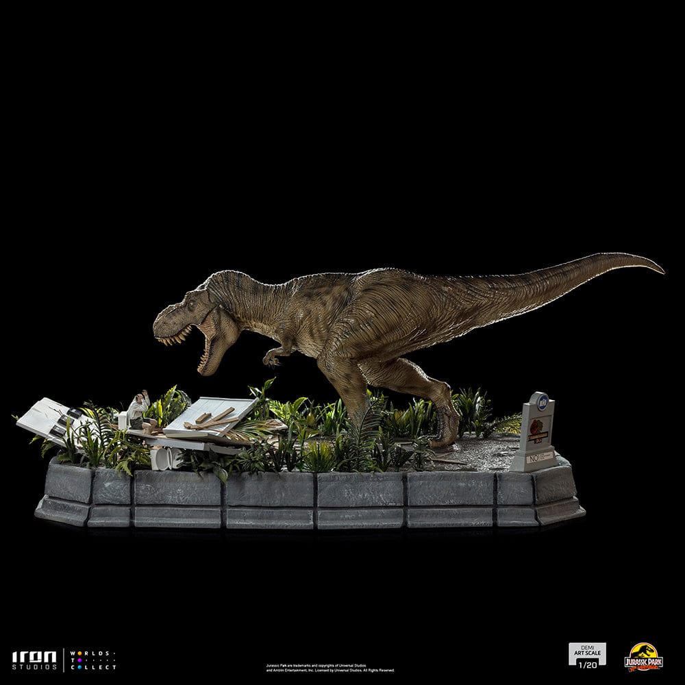 IRON STUDIOS T-Rex attacks Donald Gennaro - Jurassic Park - Demi Scale 1/20